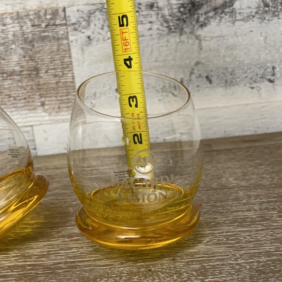 Bacardi Limon Round Bottom Set of Two Slant Top Gold Glasses - Picture 7 of 11